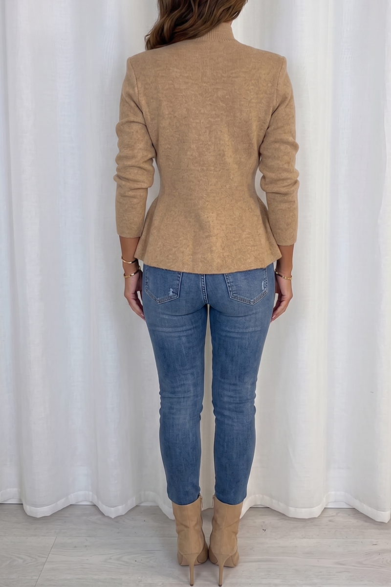 Military-Inspired Sculpted Waist Jacket