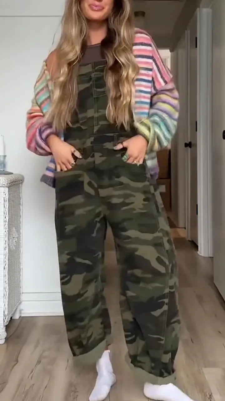 Women Casual Camouflage Jumpsuit