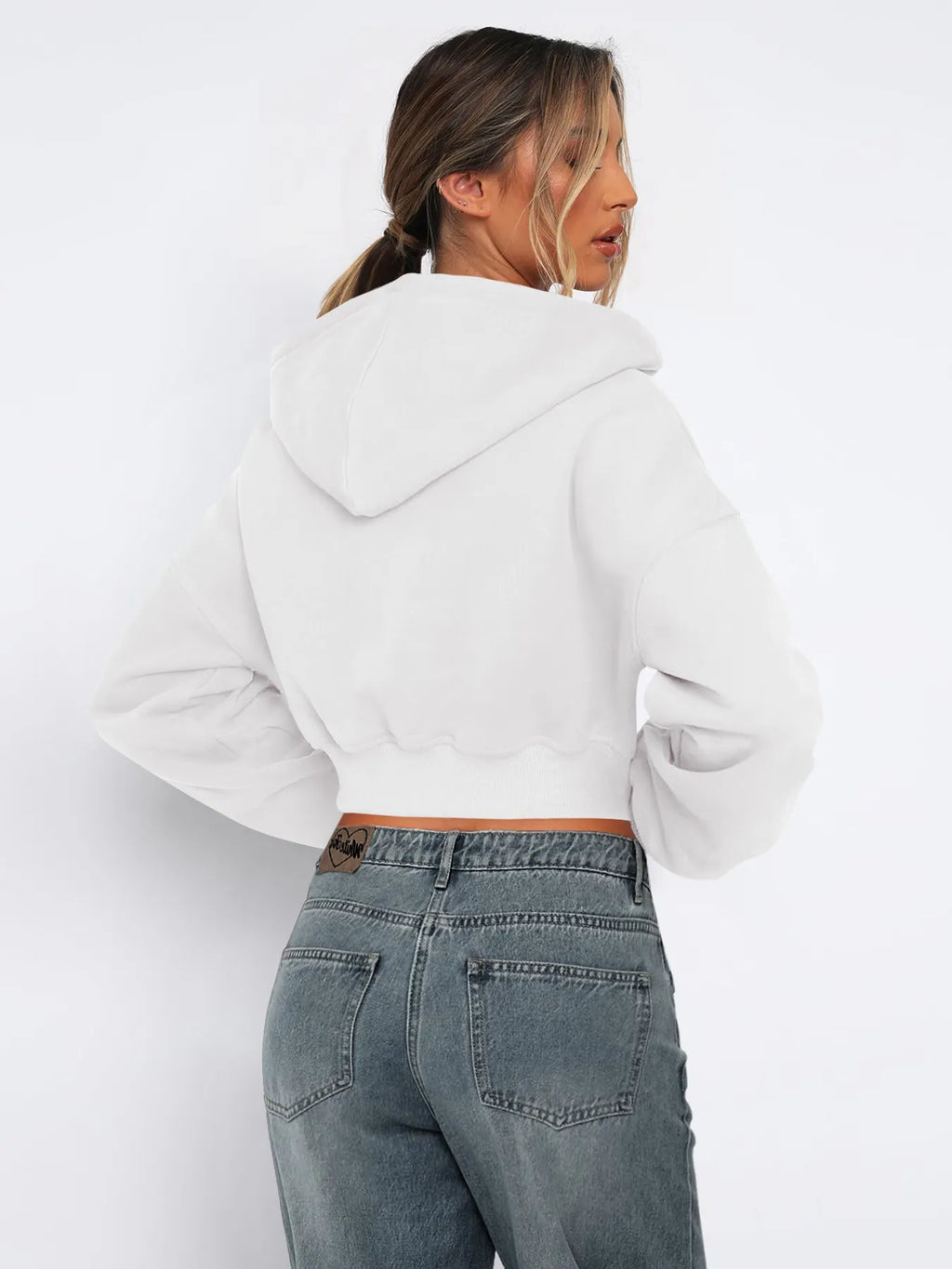 Casual Warm Short Fleece Hoodie Sweatshirt Jacket