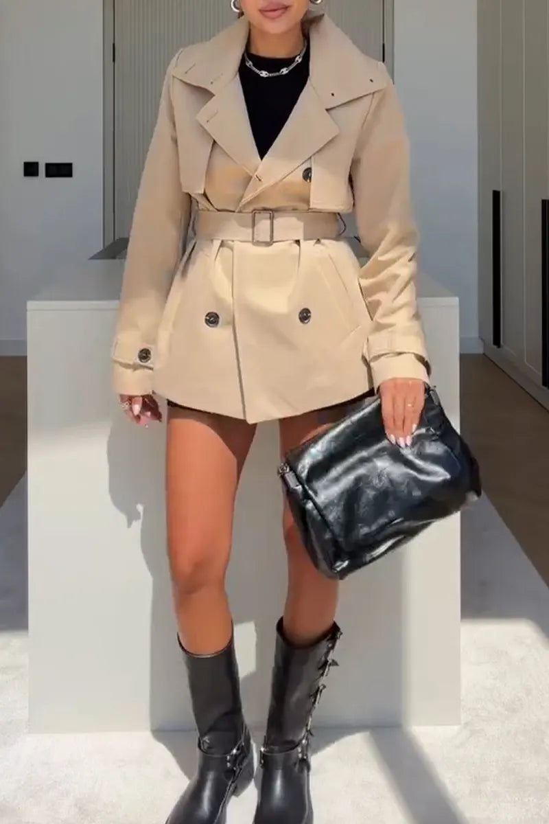 Women's Collar Temperament Casual Trench Coat