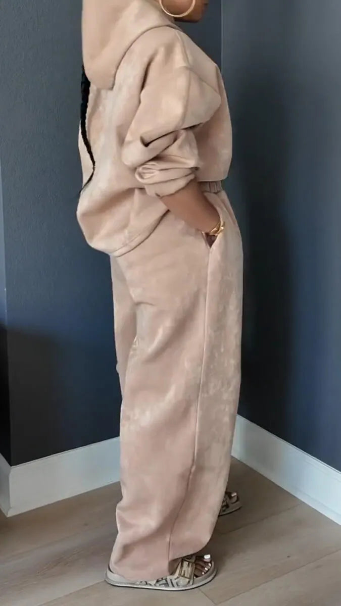 Women Hooded Top and Pants Casual Set