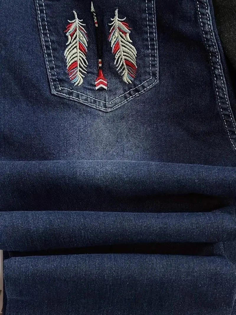 Women Wash Pocket Printed Casual Jeans