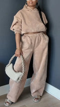 Women Hooded Top and Pants Casual Set