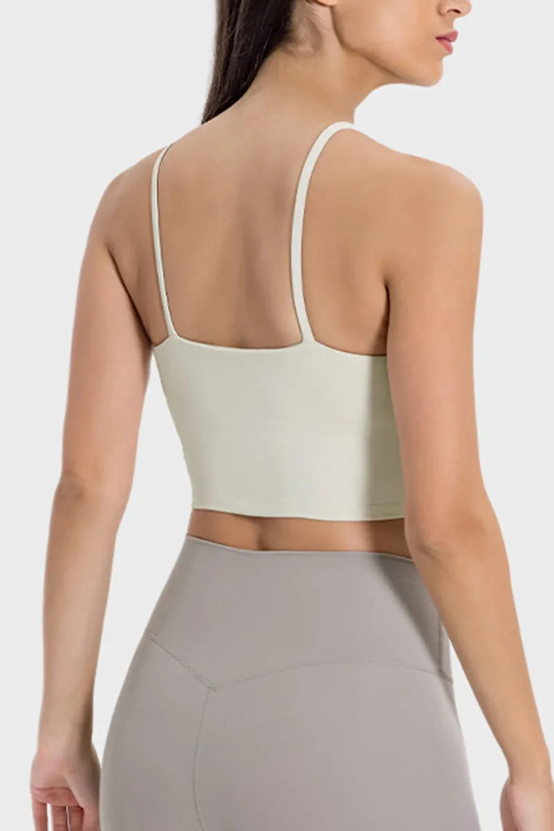 Women's Casual Spaghetti Strap Backless Padded Sports Tank Top