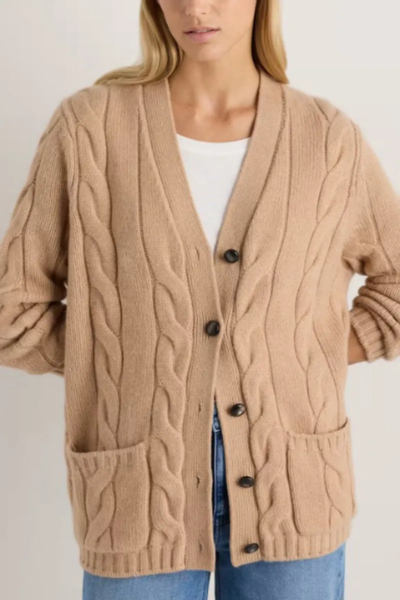 Women's Casual Loose Cable Knit Cardigan