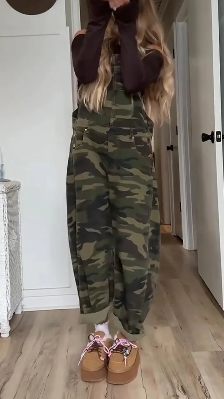 Women Casual Camouflage Jumpsuit