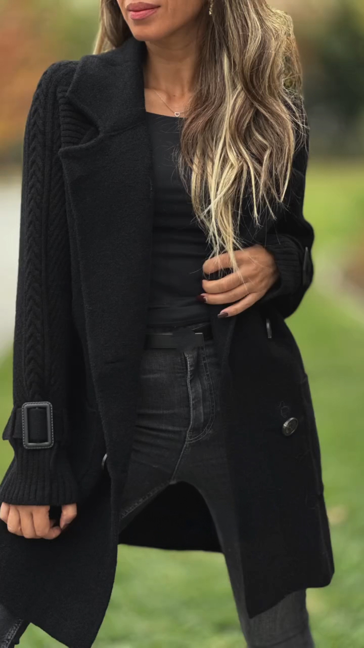 Ladies Collar Splicing Temperament Casual Coat