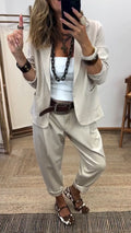 Women Collar Jacket+pants Temperament Commuting Suit