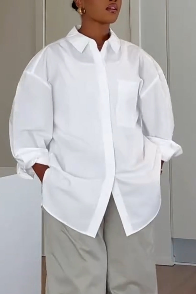 Women's Casual Collar Shirt or Wide Leg Pants
