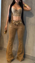 Women Strapless Top+ Pants Sexy Spicy Girl Temperament Casual Suit