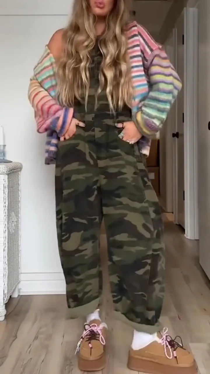 Women Casual Camouflage Jumpsuit