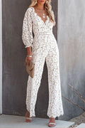 Women's Sexy Elegant Lace Long Sleeve Jumpsuit
