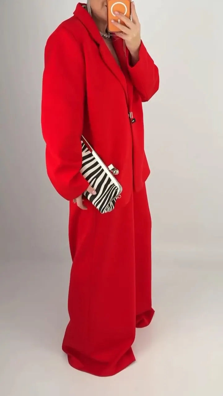 Women Laple Collar Jacket+ Pants Temperament Commuting Suit