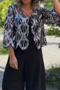 Women's Sequin Perspective Elegant Casual Cardigan