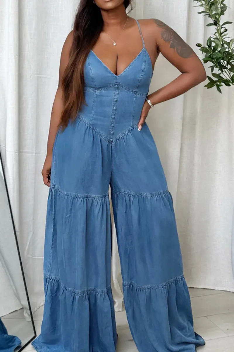 Hot Selling Women's Casual Backless Jumpsuit