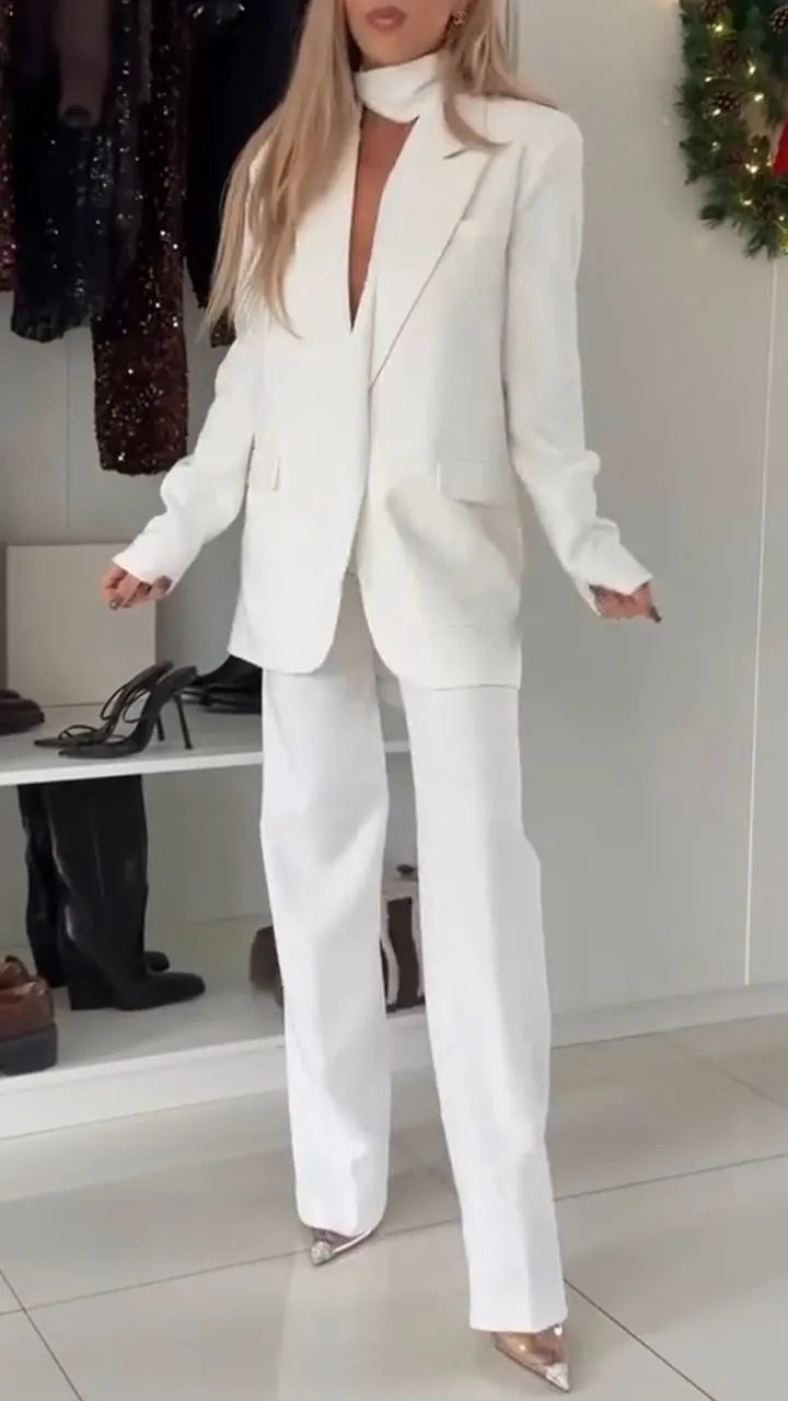 Women Collar Blazer+ Pants Temperament Commuting Suit