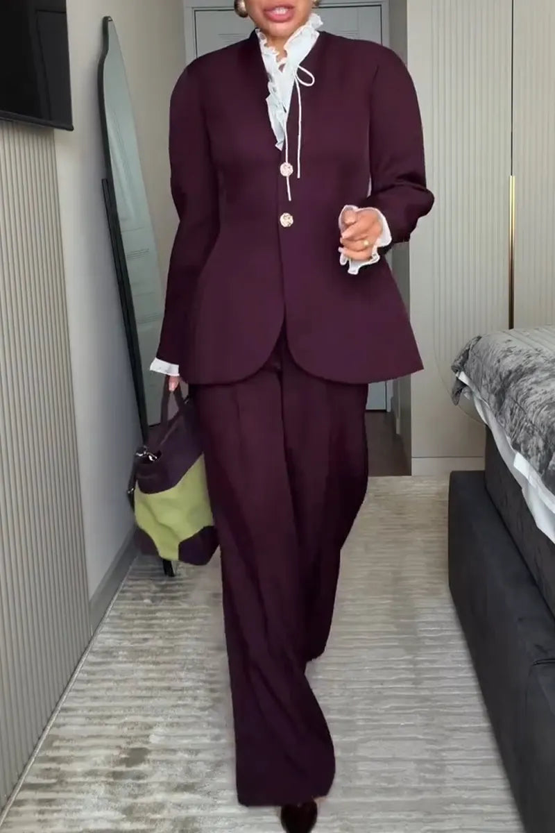 Women's V-neck Blazer+ Pants Temperament Commuting Suit