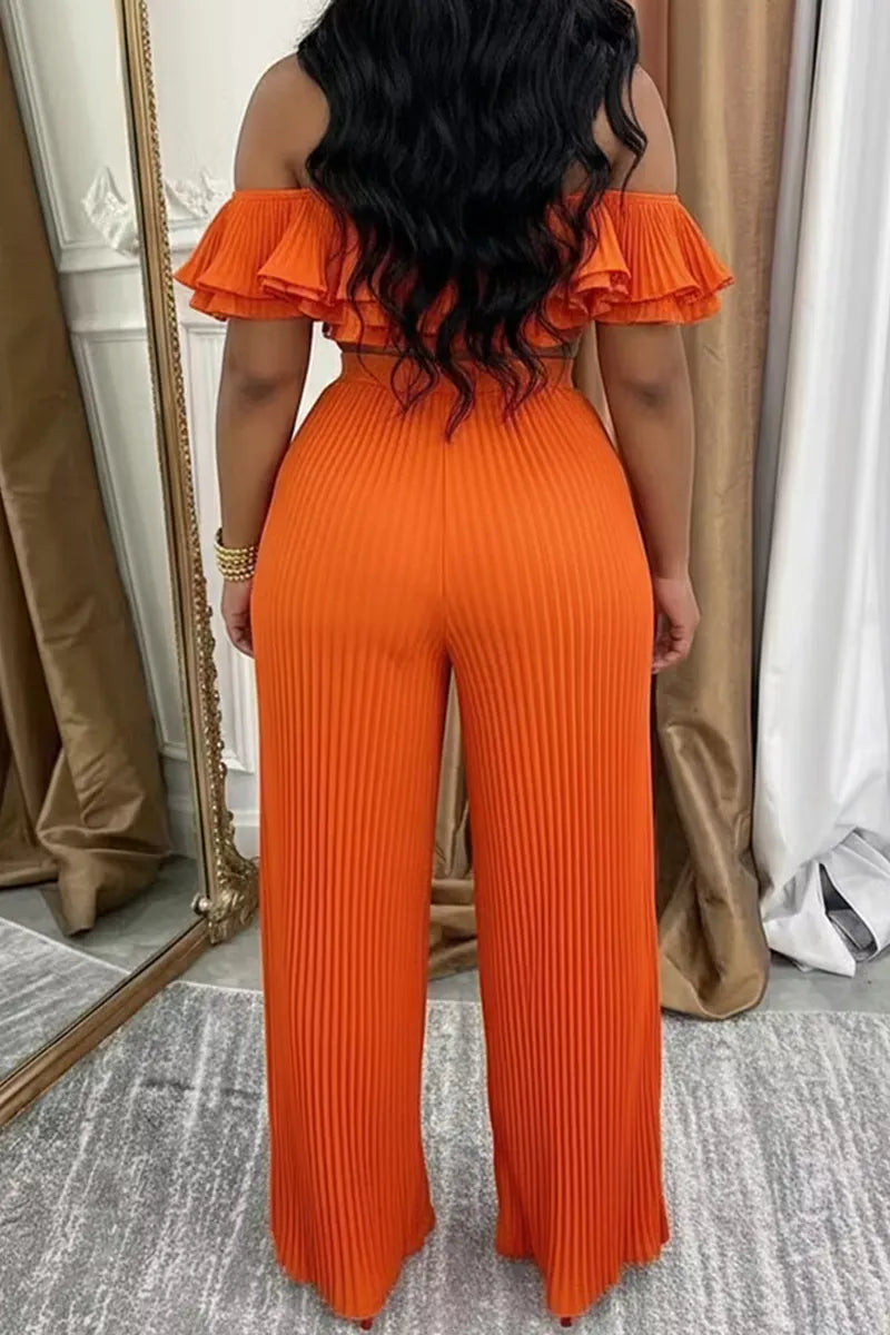 Women's Layered Spaghetti Strap Cropped Top Or Pleated Wide Leg Trousers