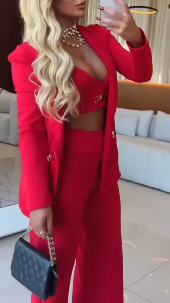 Women Temperament Casual Three Piece Set