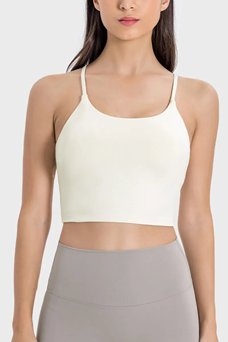 Women's Casual Spaghetti Strap Backless Padded Sports Tank Top