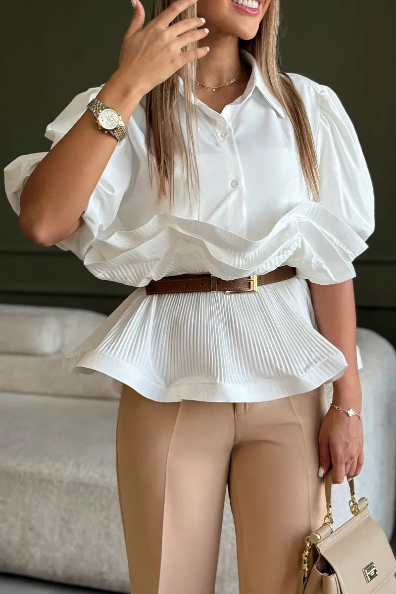 Women's Collar Patchwork Elegant Casual Top