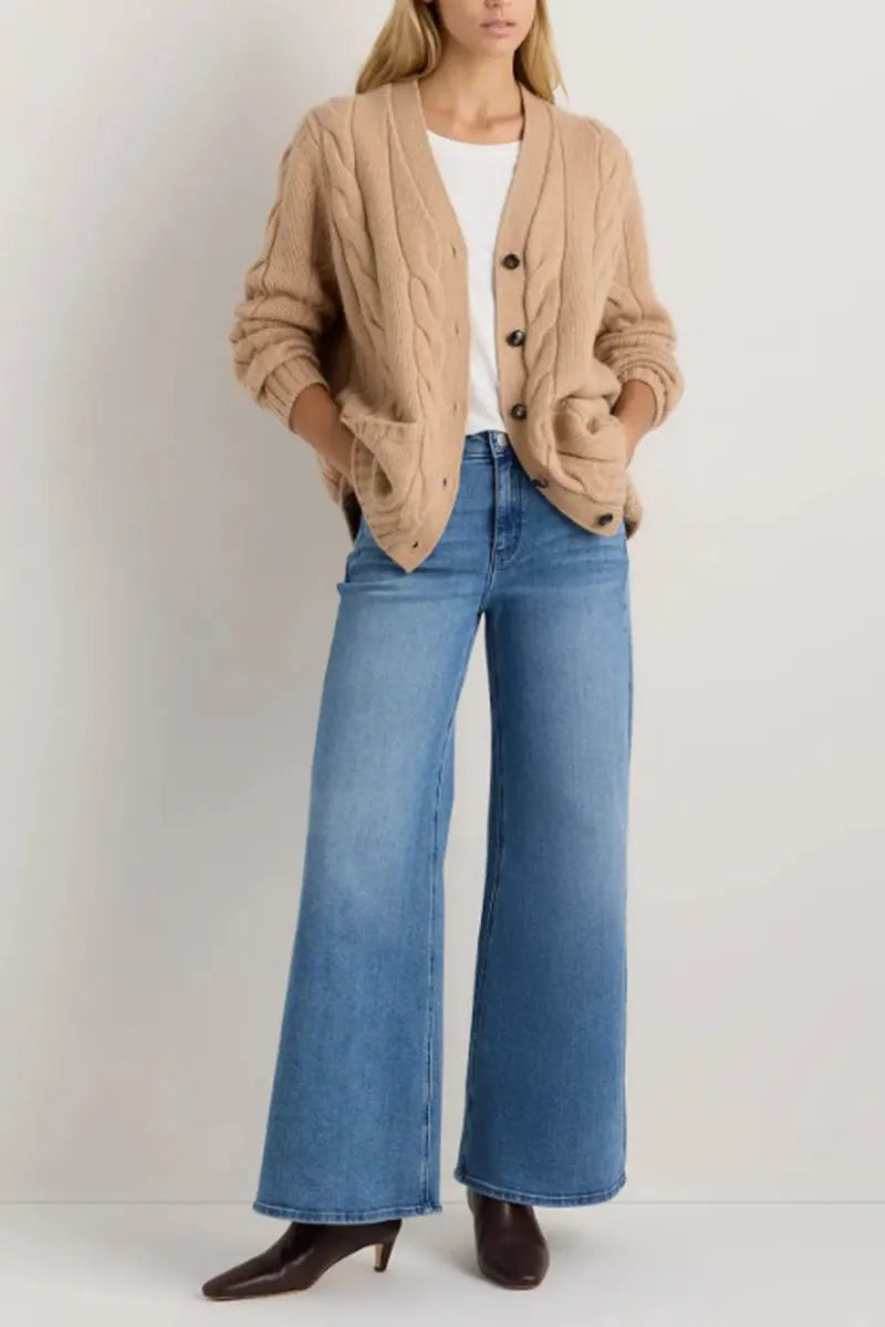 Women's Casual Loose Cable Knit Cardigan