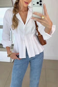 Women's Collar and Waist Elegant Casual Shirt
