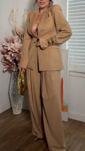 Women Collar Jacket+ Pants Temperament Commuting Suit